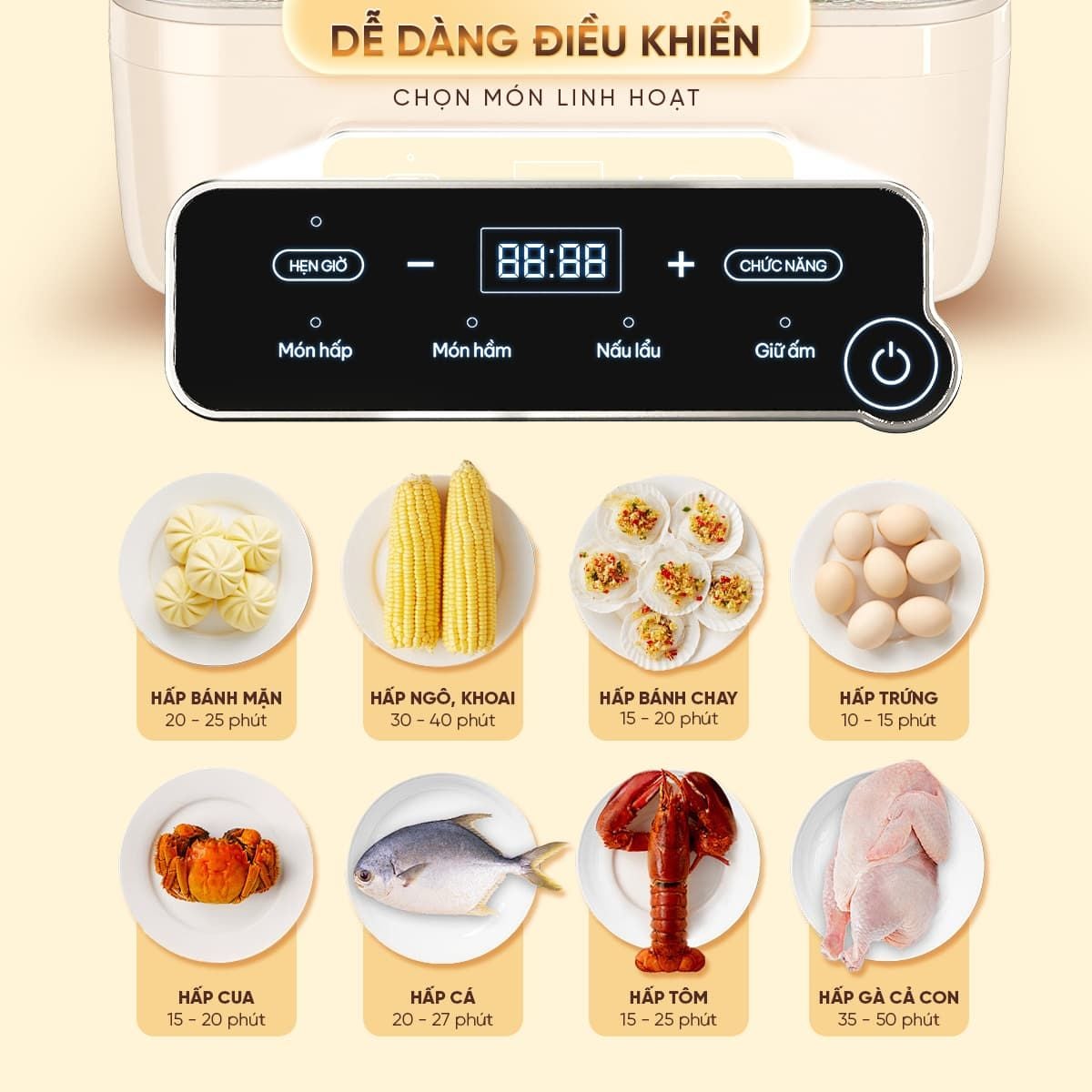 Nồi lẩu hấp điện Masuto bđk cảm ứng điều chỉnh nhiệt dễ thao tác