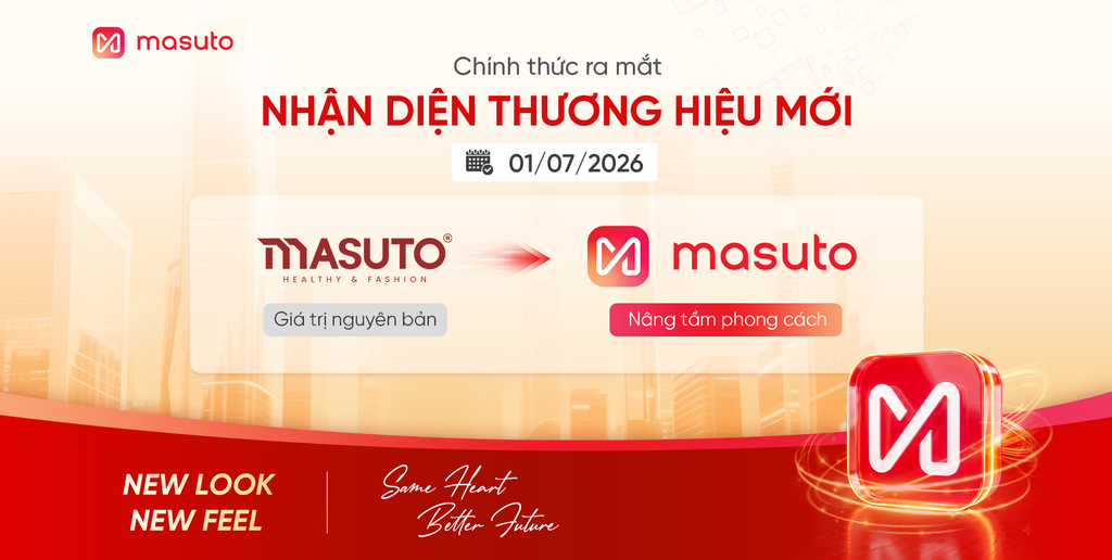 Masuto chính thức ra mắt bộ nhận diện thương hiệu mới từ 01.07.2026