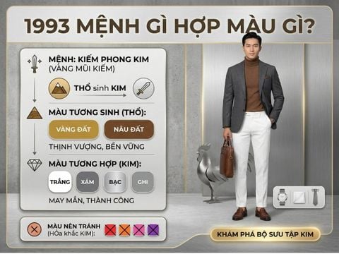 Quý Dậu 1993 hợp màu gì và nên tránh màu gì?