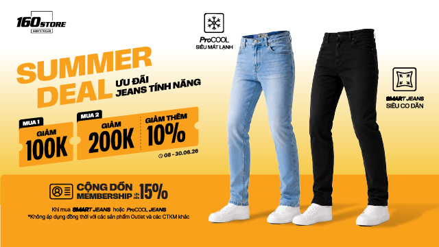 Mặc Jeans Hè Mát Lạnh Cùng 160STORE: Ưu Đãi Lên Đến 200K