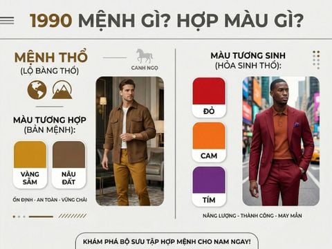 1990 mệnh gì hợp màu gì? Gợi ý trang phục cho chàng trai sinh năm 1990