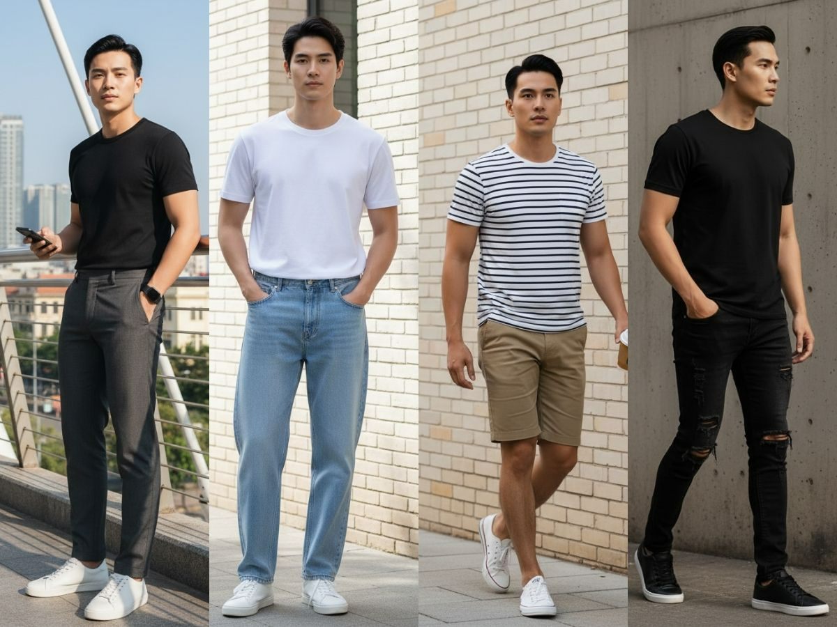 15 cách phối đồ với áo thun nam đơn giản mà đẹp