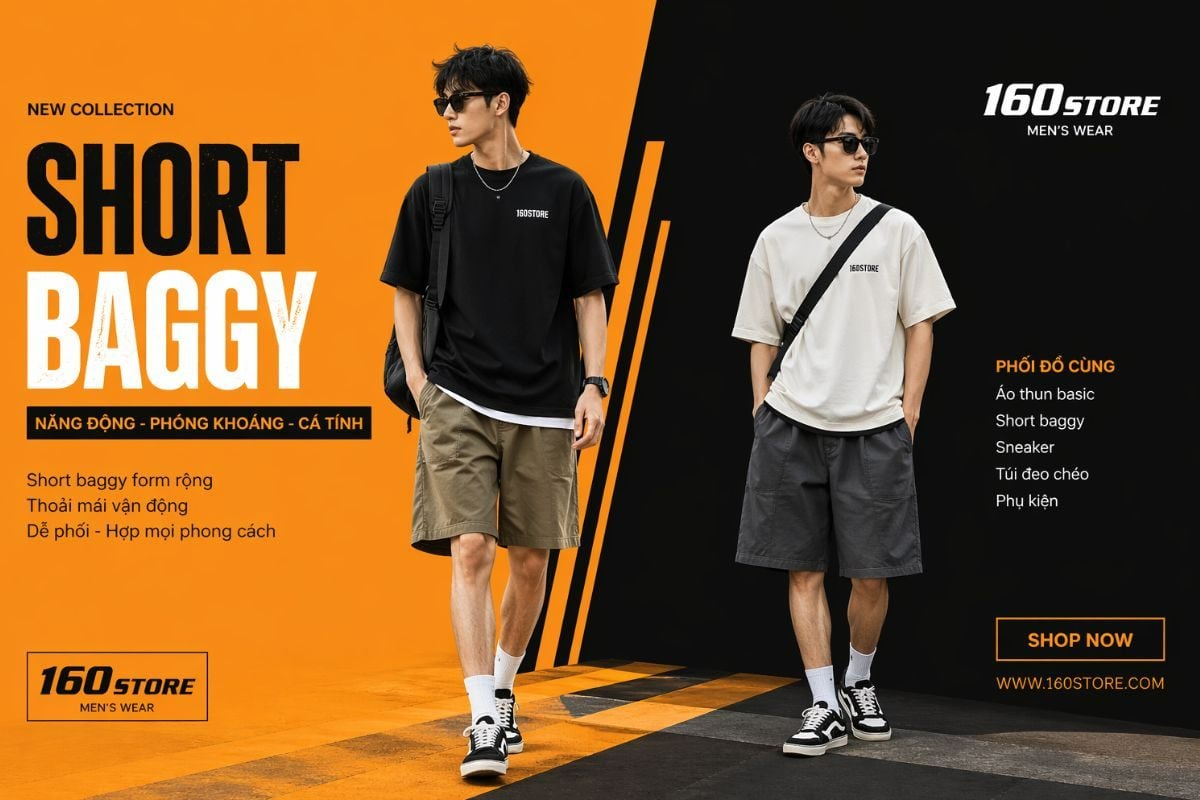 8+ Cách phối đồ quần short baggy nam đẹp, phong cách