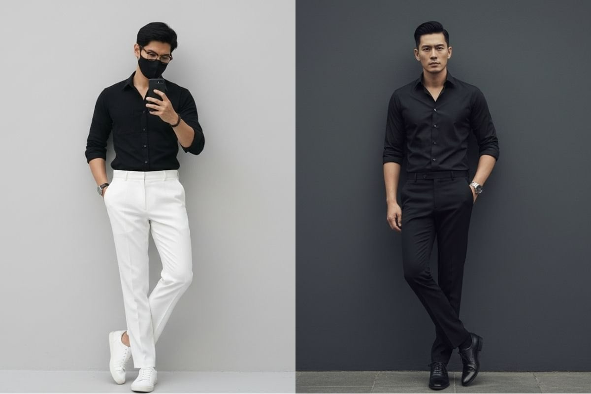 Quần tây ống rộng nam mặc với áo gì? 10 cách phối đồ chuẩn gu