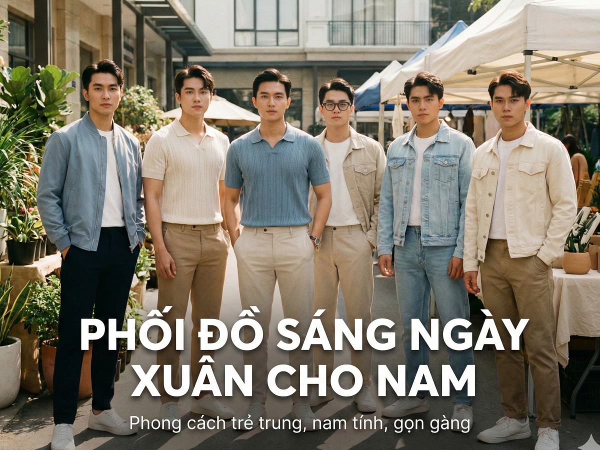 10+ Outfit phối đồ màu sáng ngày xuân đẹp cho nam