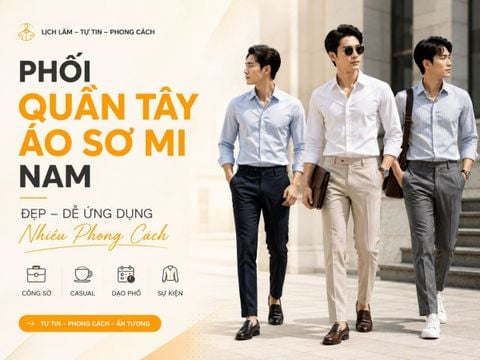 Phối quần tây áo sơ mi nam đẹp dễ ứng dụng cho nhiều phong cách
