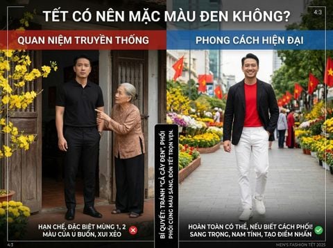 Tết có nên mặc màu đen không và phối thế nào cho khéo đầu năm?