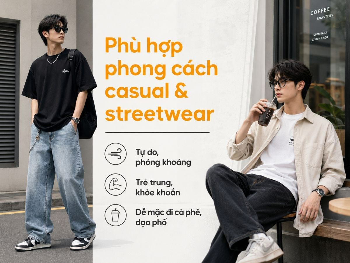 Áo freesize phù hợp phong cách Casual và Streetwear