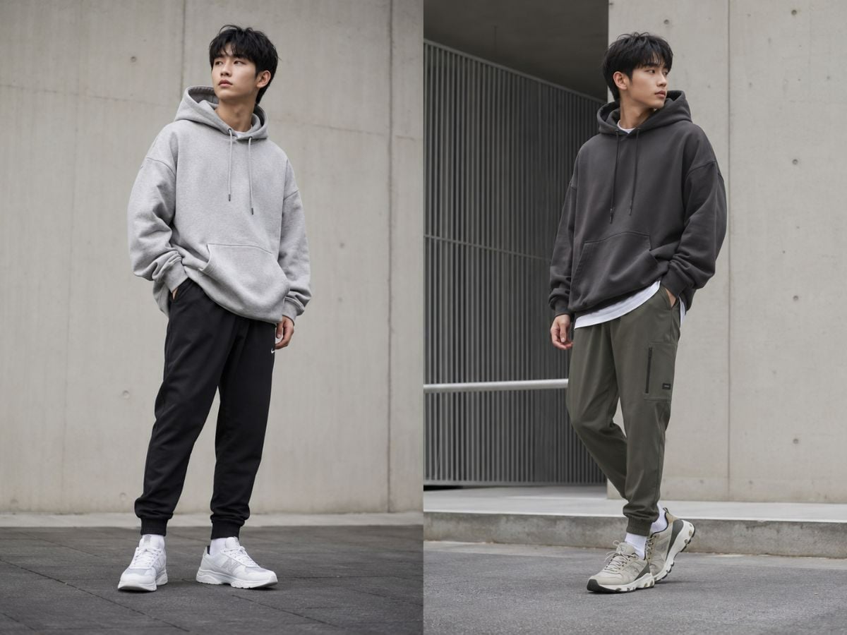 Áo hoodie freesize phối quần jogger