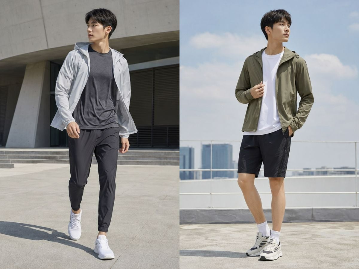 Áo khoác chống nắng nylon spandex siêu mỏng nhẹ, kháng tia UV tốt