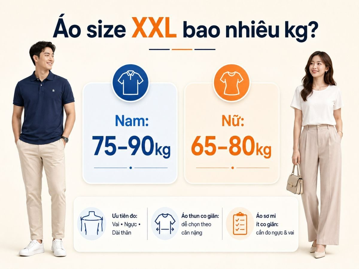 Áo size XXL cho nam và nữ