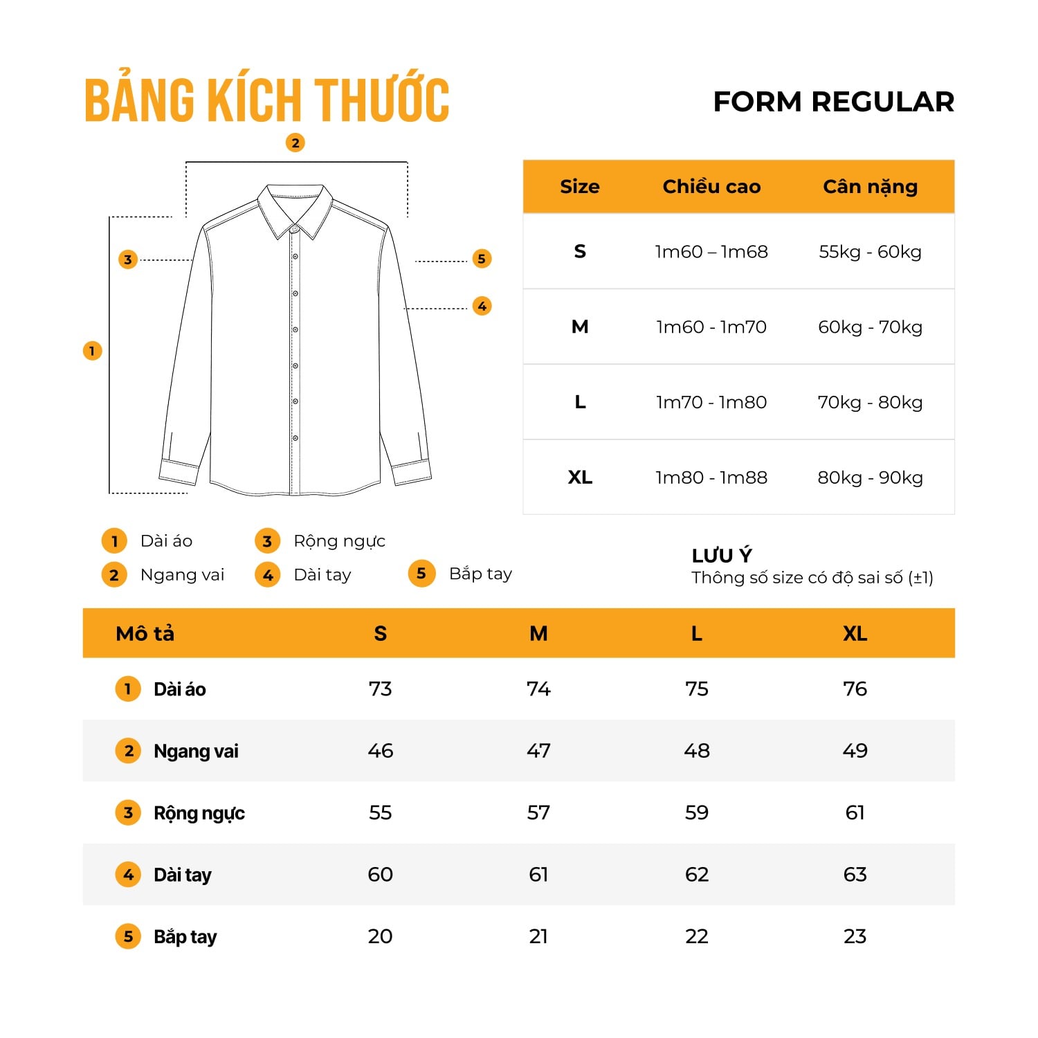 Áo sơ mi nam form regular