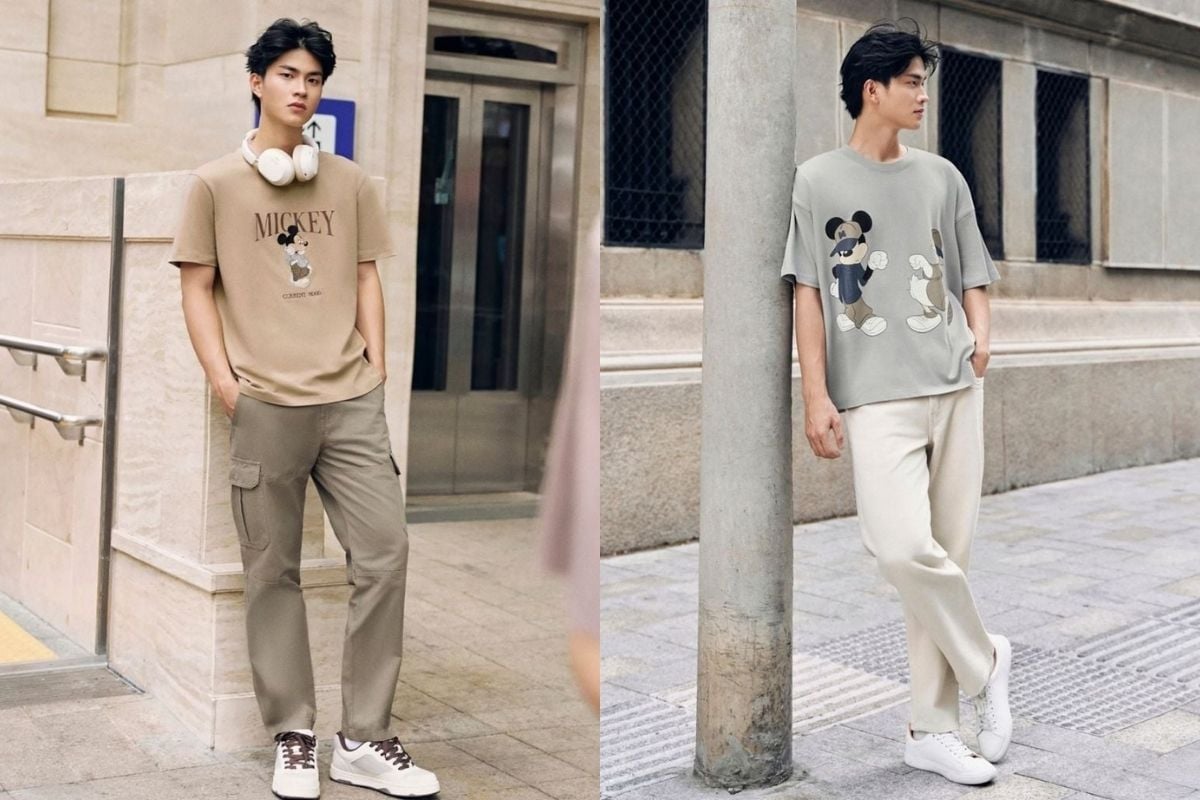 Áo thun nam phối quần kaki