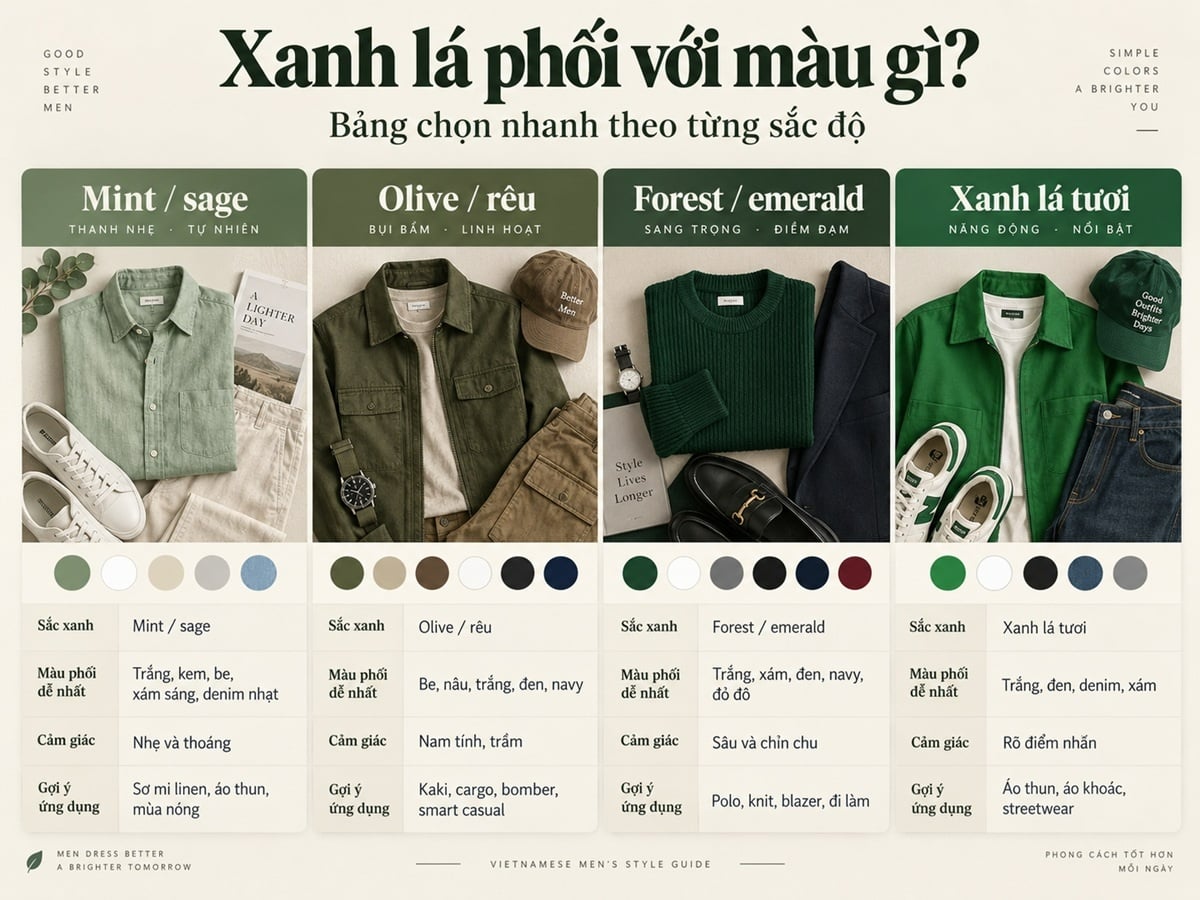 Bảng phối màu xanh lá