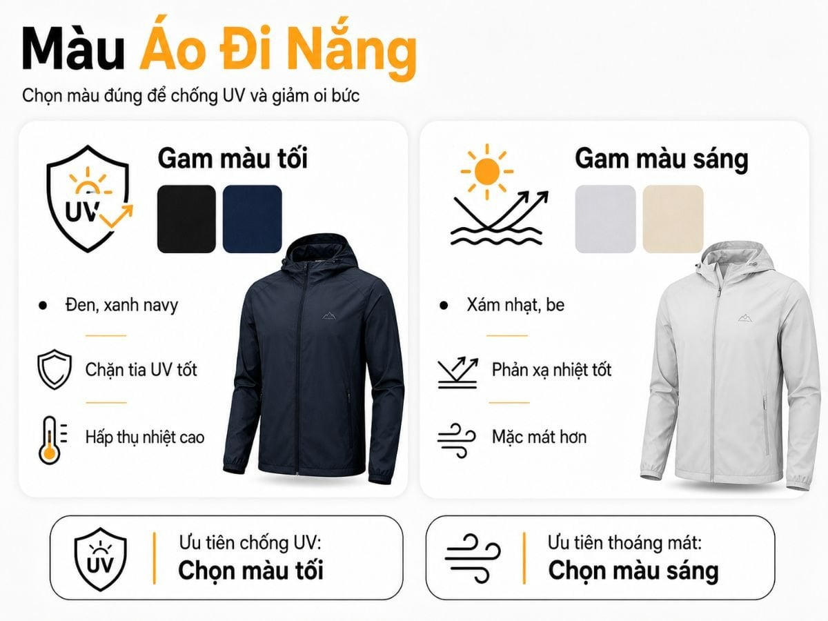 Bí quyết chọn màu áo chống nắng