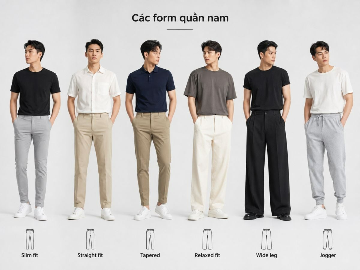 Các form quần phổ biến
