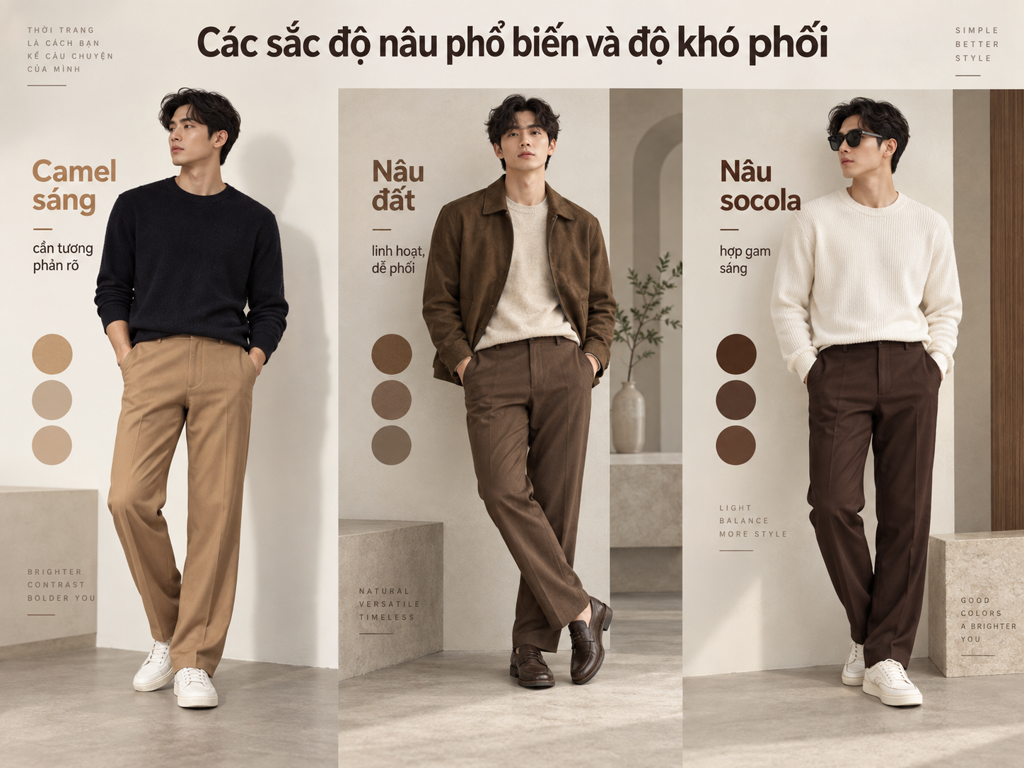 Các sắc độ của màu nâu