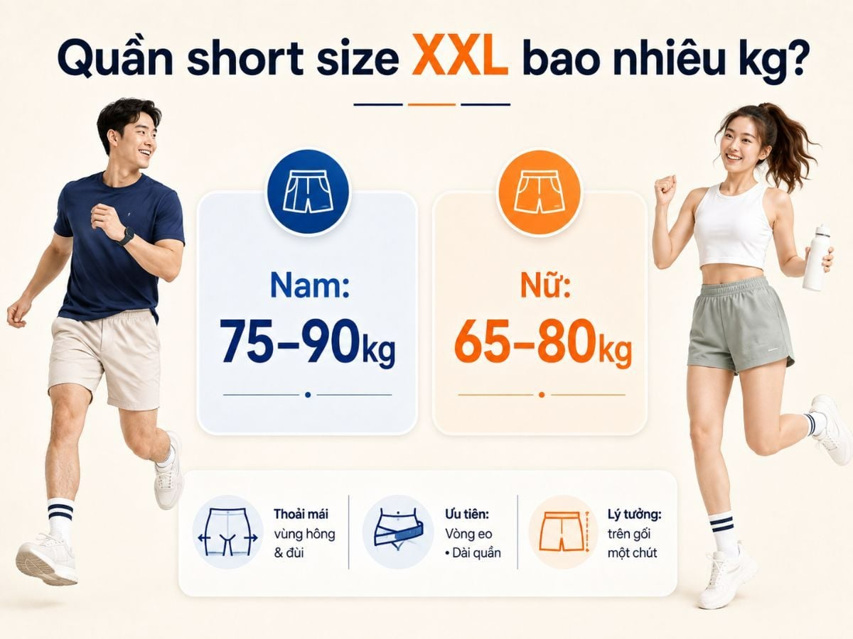 Chọn quần short size XXL