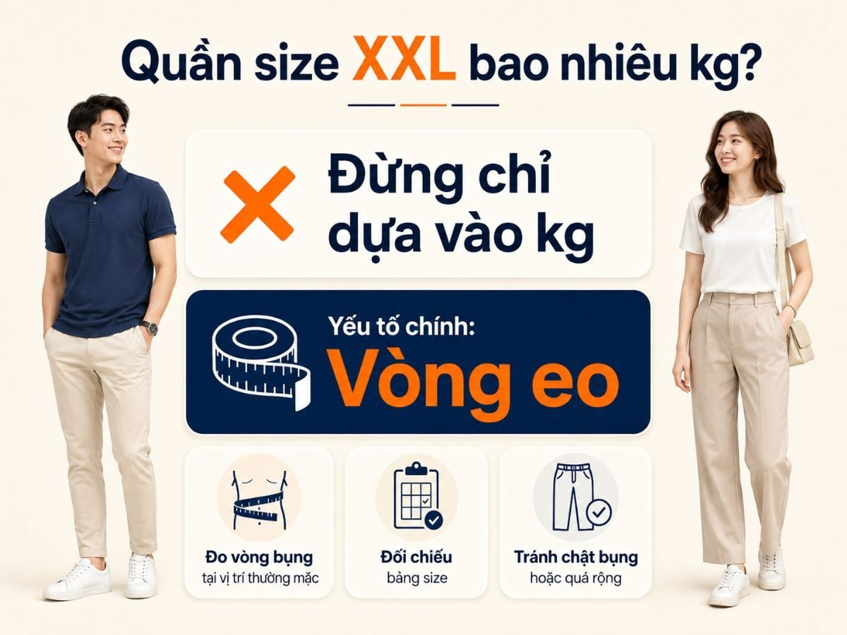 Chọn size quần XXL cho nam và nữ