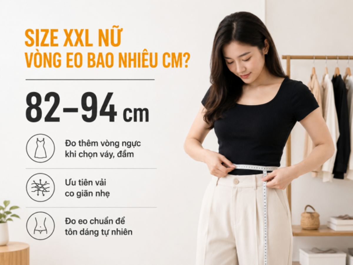 Chọn size XXL theo vùng eo cho nữ