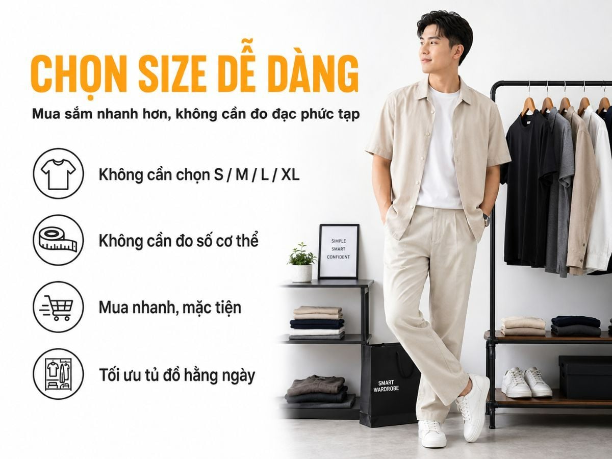 Free size giúp đơn giản hóa bước chọn kích cỡ