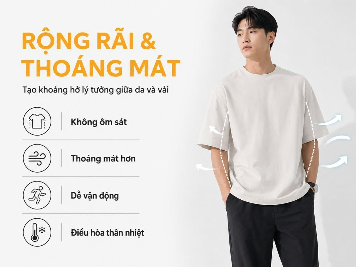 Free size rộng rãi, thoáng mát