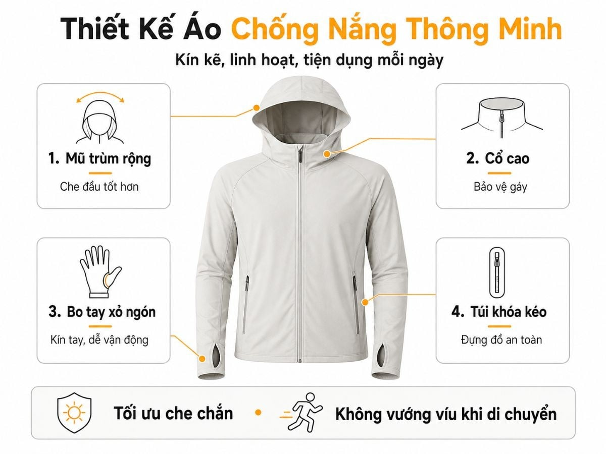 Chọn thiết kế áo chống nắng ngày hè che chắn tốt