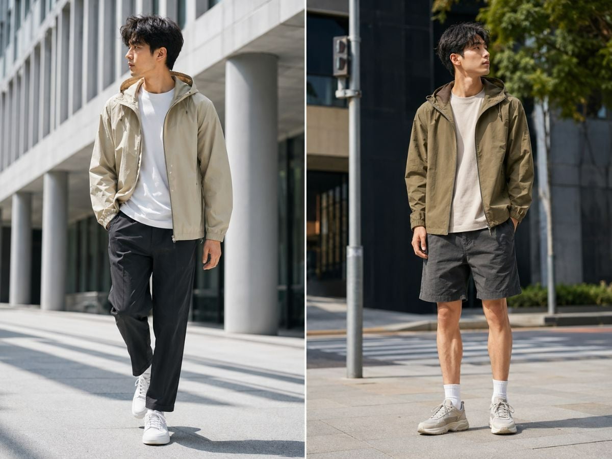 Áo khoác chống nắng cotton kaki nam tính