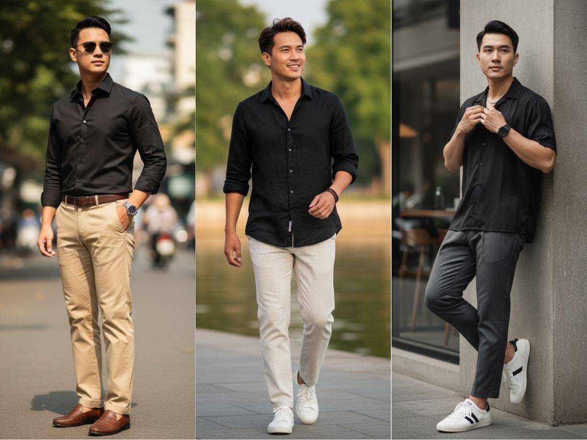 Lựa chọn chất liệu áo sơ mi đen dựa vào sở thích và phong cách