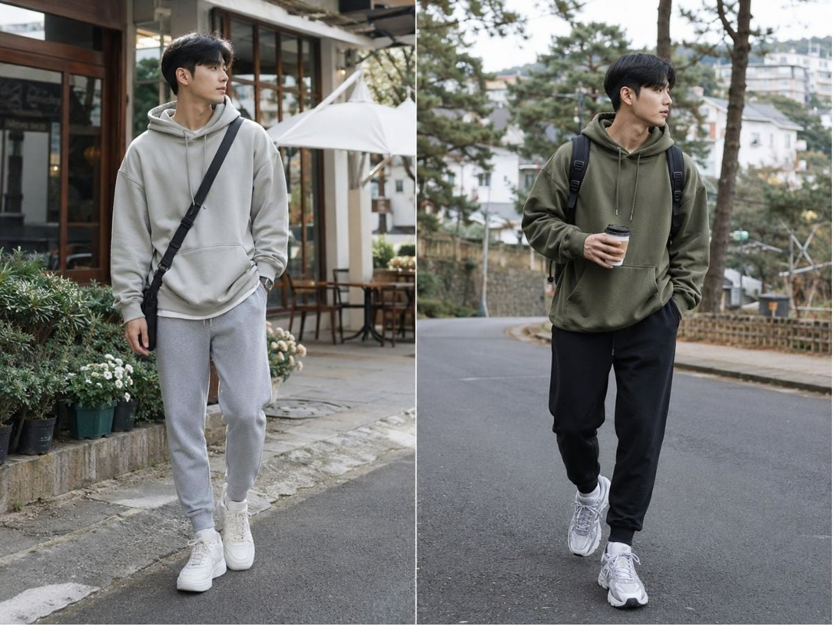 Outfit đi Đà Lạt thoải mái với hoodie oversize và quần jogger