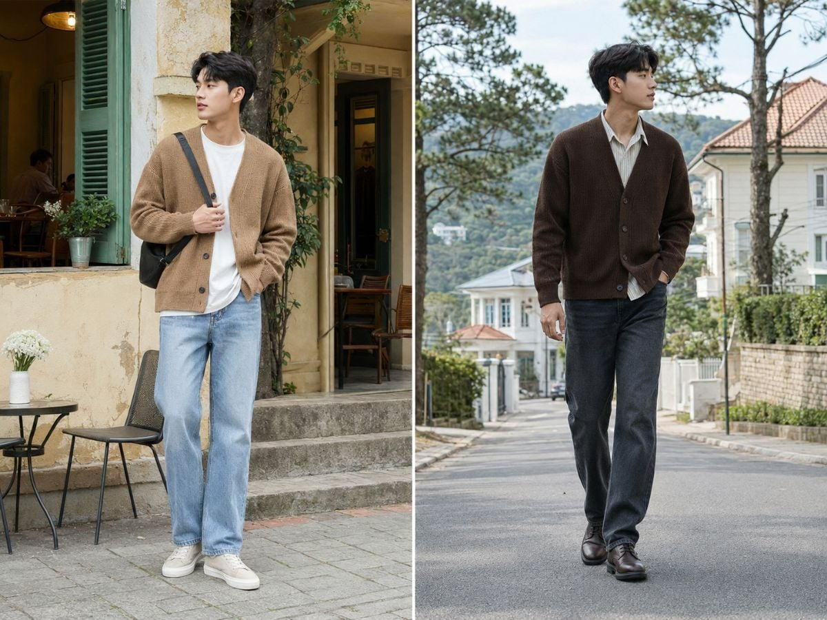 Cardigan gam đất phù hợp với không gian kiến trúc cổ tại Đà Lạt