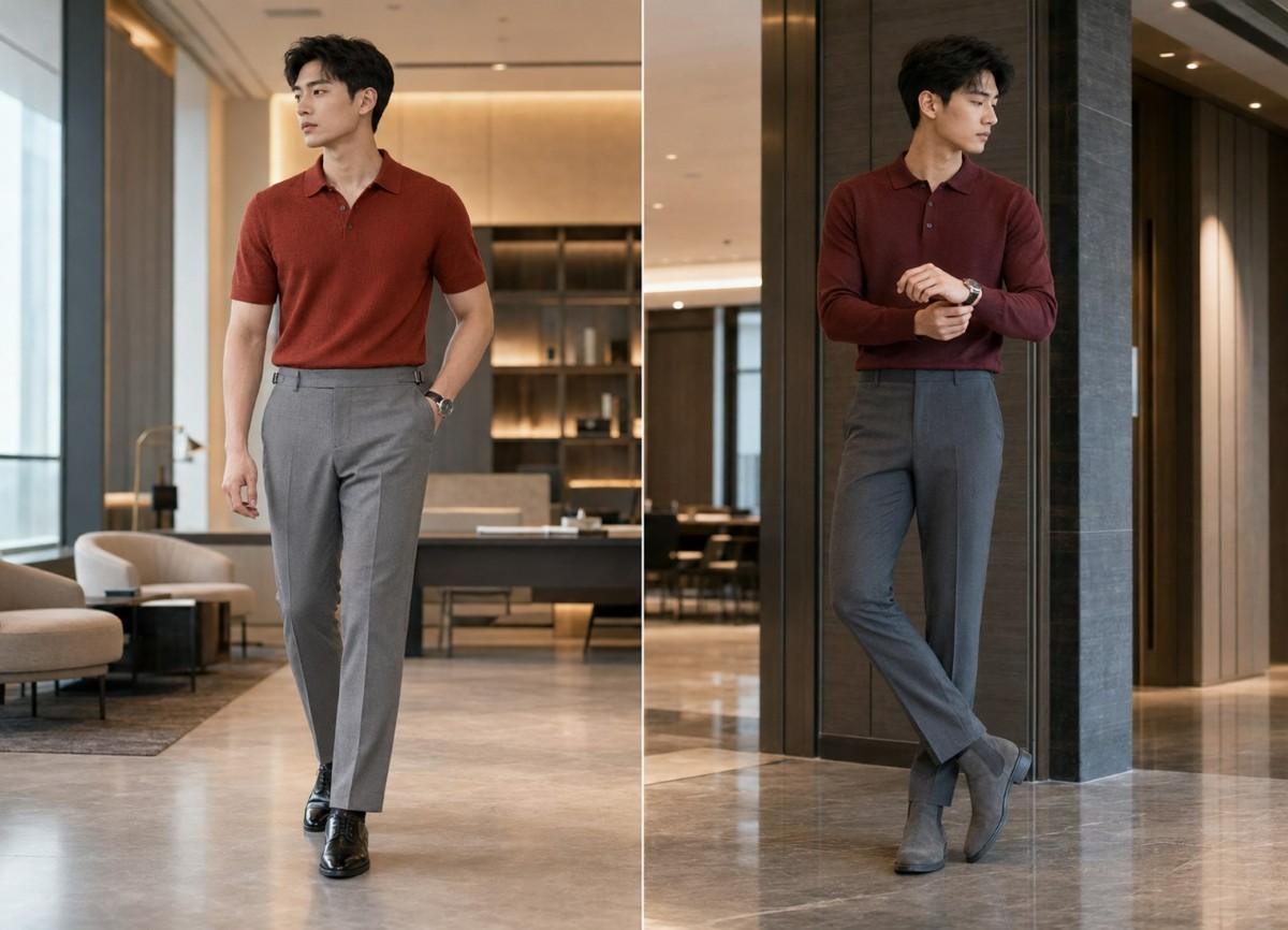 Phối màu xám với màu đỏ chuyên nghiệp, thanh lịch