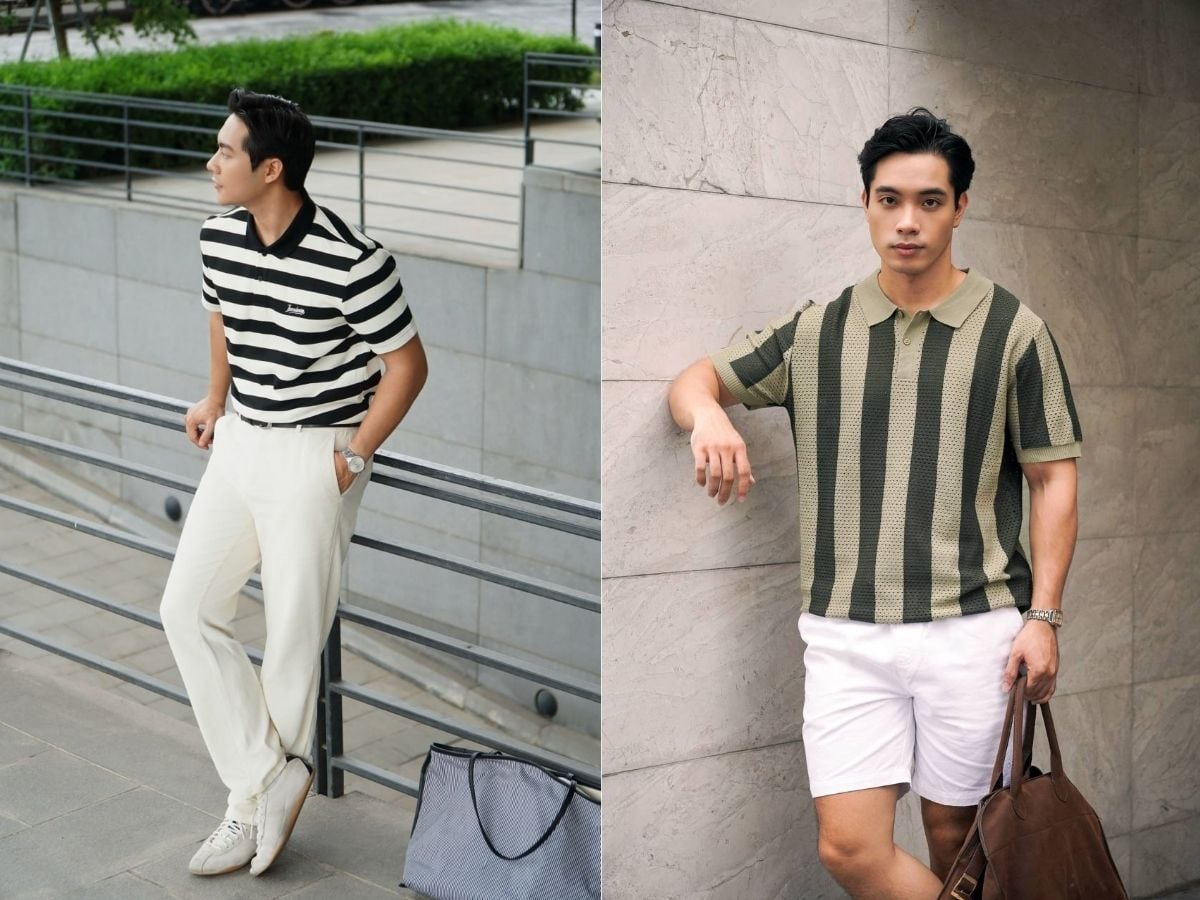 Polo len nam có thể mặc riêng khi trời dịu hoặc phối thêm jacket trong những ngày se lạnh