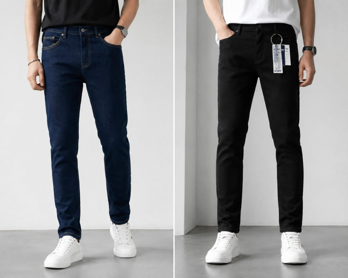 Quần jean nam form slim