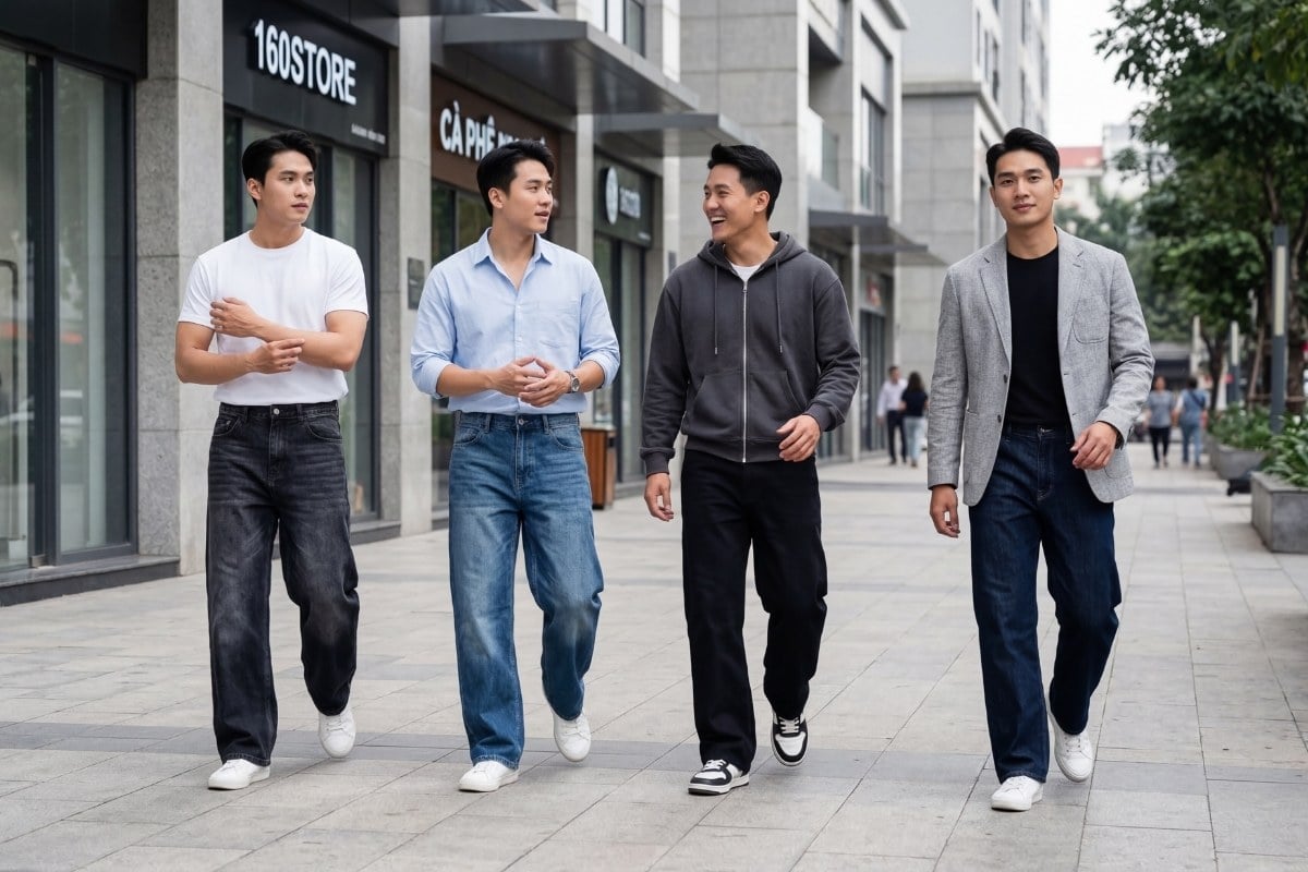 Quần jeans ống rộng được ưa chuộng bởi sự thoại mái và phong cách cá tính