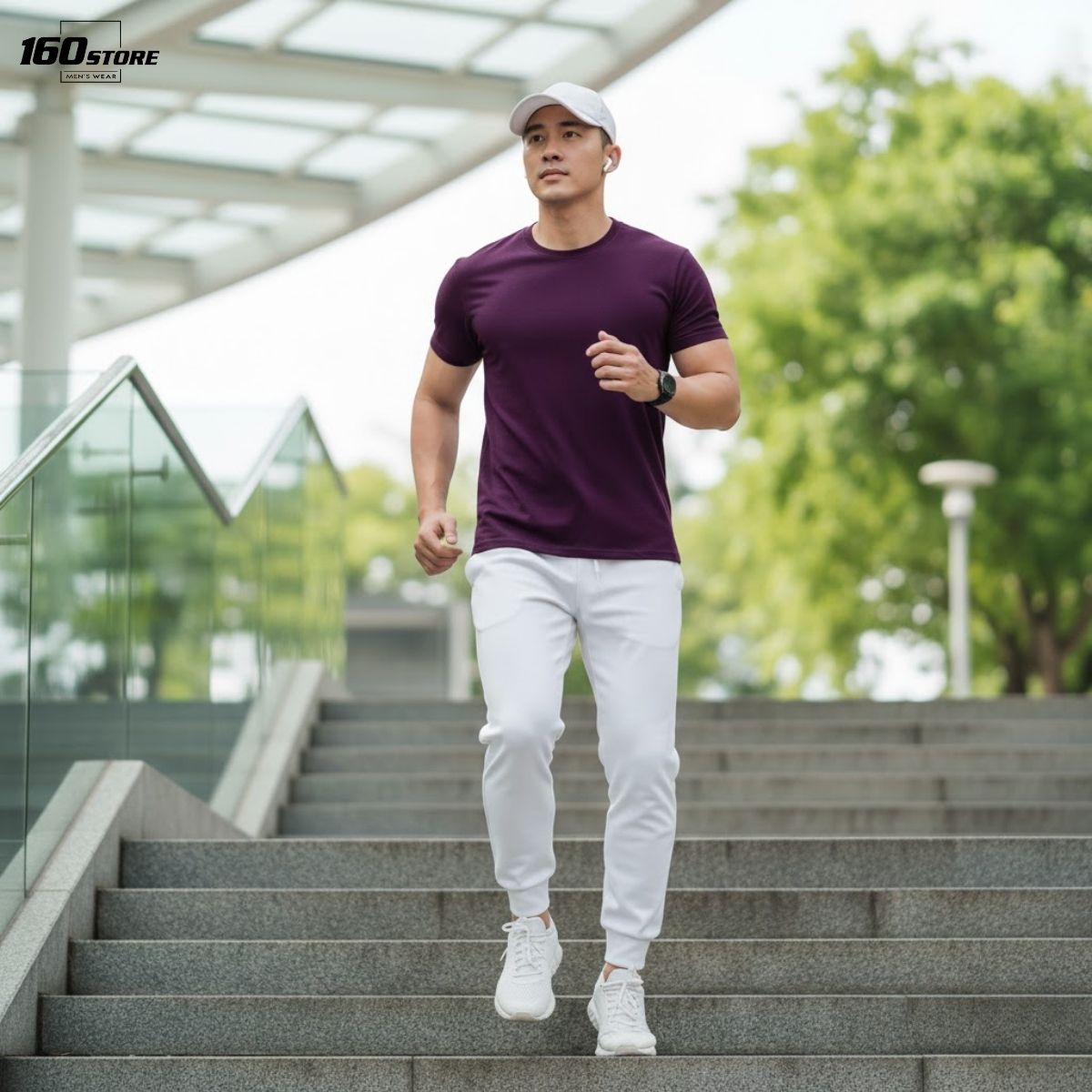 Sporty Style với quần jogger trắng
