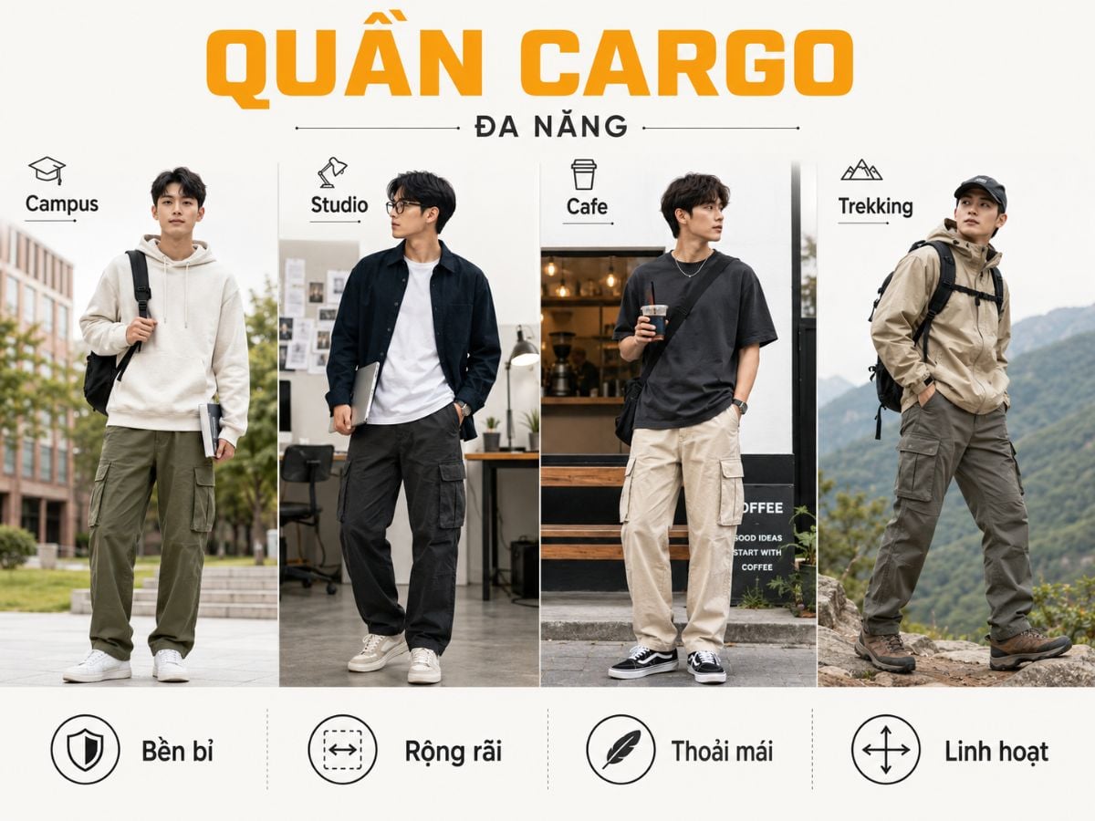 Quần túi hộp phù hợp nhiều hoàn cảnh