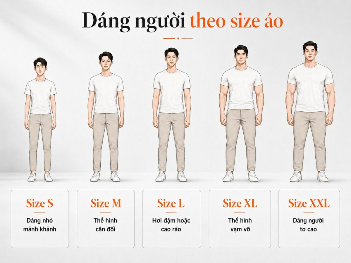 Size áo theo dáng người