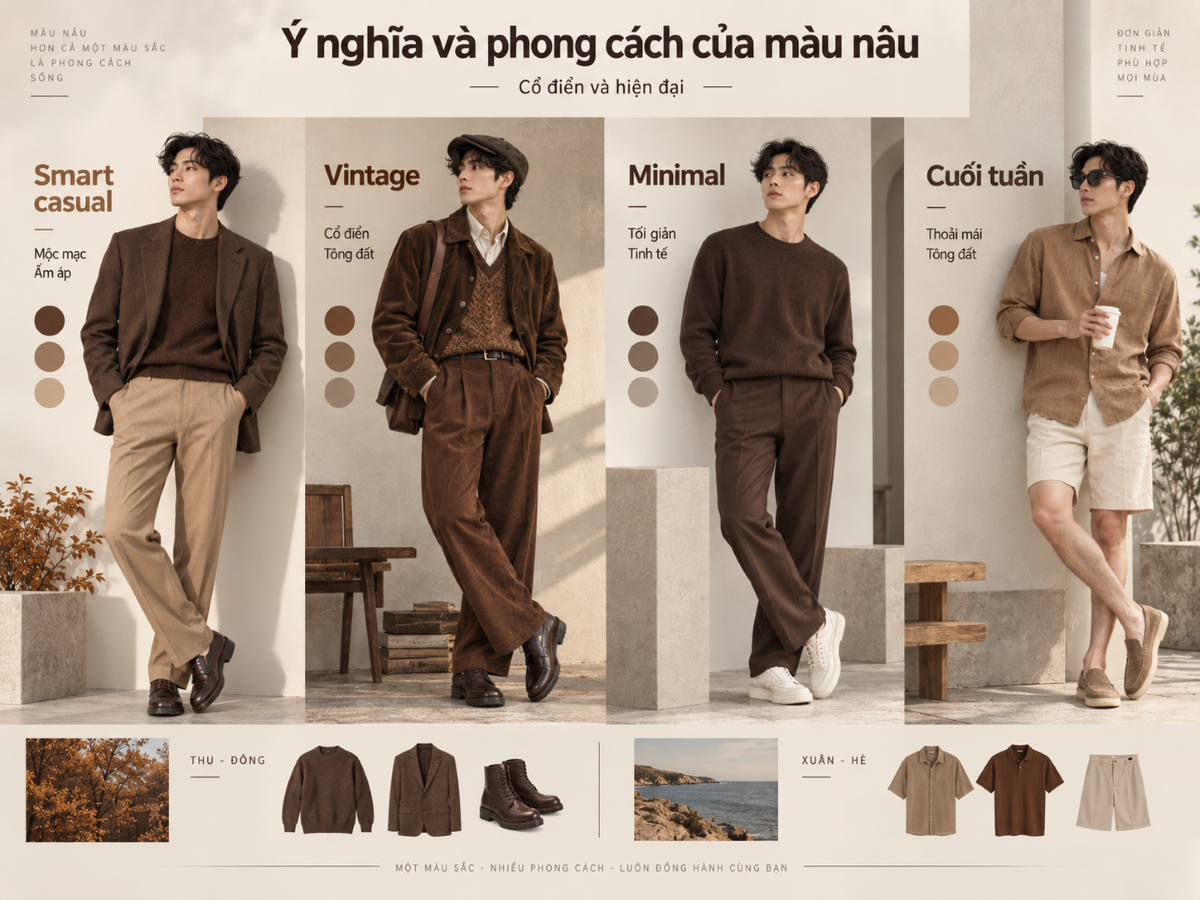Ý nghĩa và phong cách của màu nâu