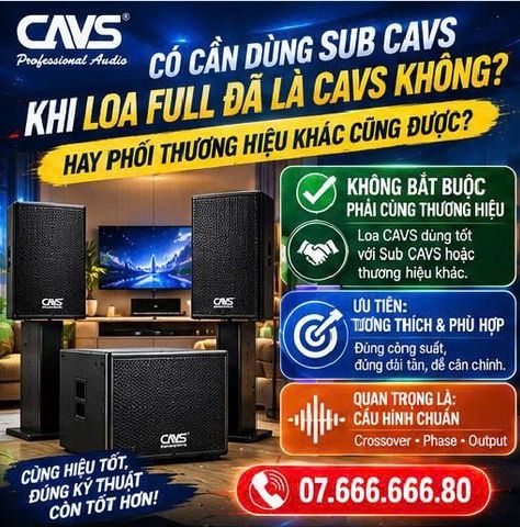 Có Cần Dùng Sub CAVS Khi Loa Full Đã Là CAVS Không? Hay Phối Thương Hiệu Khác Cũng Được?