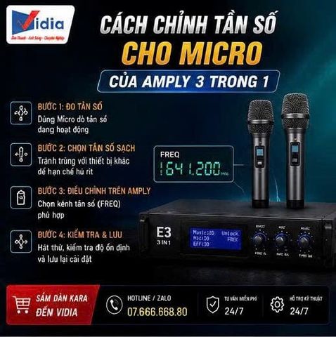 Cách Chỉnh Tần Số Cho Micro Của Amply 3 Trong 1
