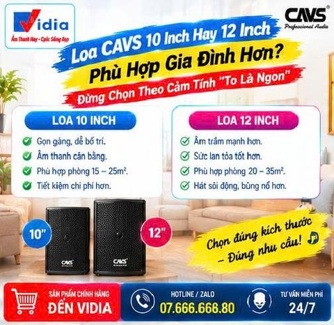 Loa CAVS 10 Inch Hay 12 Inch Phù Hợp Gia Đình Hơn? Đừng Chọn Theo Cảm Tính 
