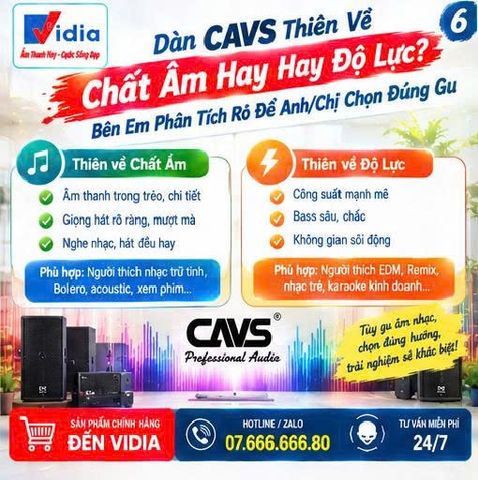 Dàn CAVS Thiên Về Chất Âm Hay Độ Lực? Bên Em Phân Tích Rõ Để Anh/Chị Chọn Đúng Gu