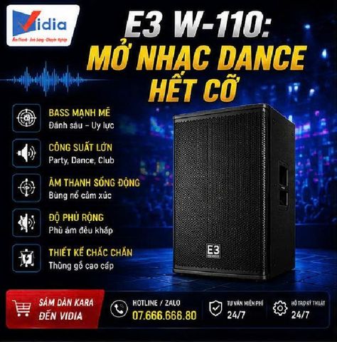 E3 W-110: Mở Nhạc Dance Hết Cỡ Mà Giọng Khách Hát Vẫn Bị 