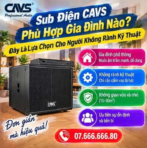 Sub Điện CAVS Phù Hợp Gia Đình Nào? Đây Là Lựa Chọn Cho Người Không Rành Kỹ Thuật