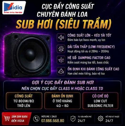 Tư Vấn Chọn Cục Đẩy Công Suất Chuyên Đánh Loa Sub Hơi (Siêu Trầm) Rung Rinh Phòng Khách
