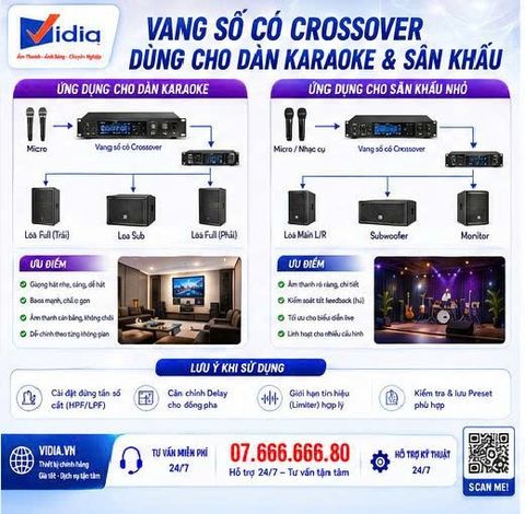 Vang Số Có Crossover Dùng Cho Dàn Karaoke & Sân Khấu — Chọn Đúng Theo Môi Trường