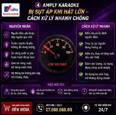 Amply Karaoke Bị Sụt Áp Khi Hát Lớn – Cách Xử Lý Nhanh Chóng