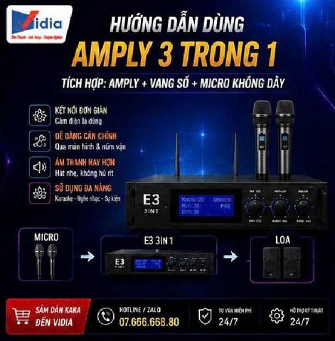 Hướng Dẫn Dùng Amply 3 Trong 1 Dòng Có Màn Hình Cảm Ứng