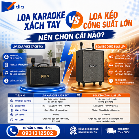 Loa Karaoke Xách Tay vs Loa Kéo Công Suất Lớn — Nên Chọn Cái Nào?